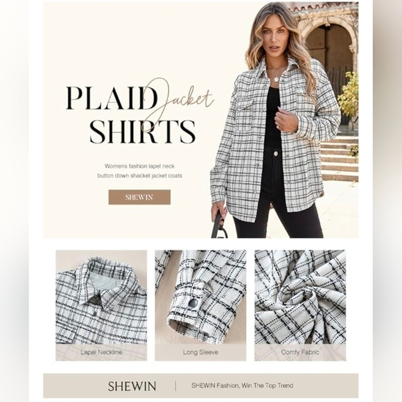 Long Sleeve Button Down Shacket #1050 NWOT - Picture 11 of 13